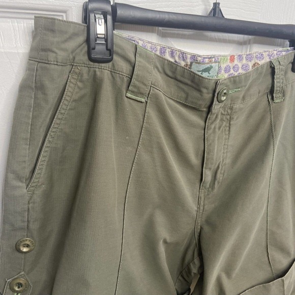 Horny Toad Womens Size 10 Roll Tab Shorts Olive Green Casual Pockets Hiking - Picture 3 of 9